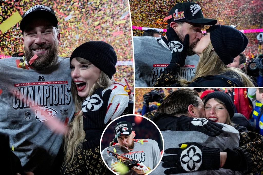 Taylor Swift and Travis Kelce celebrate Chiefs’ win in AFC Championship 2025: See all the photos