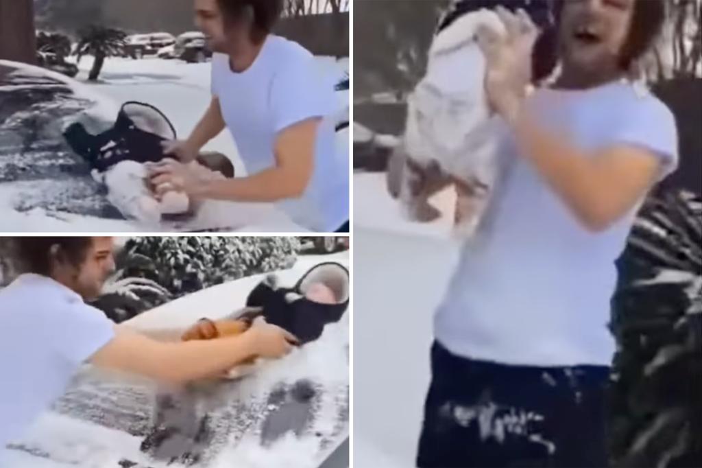 Texas man uses 3-month-old baby to wipe snow off Hyundai in TikTok video