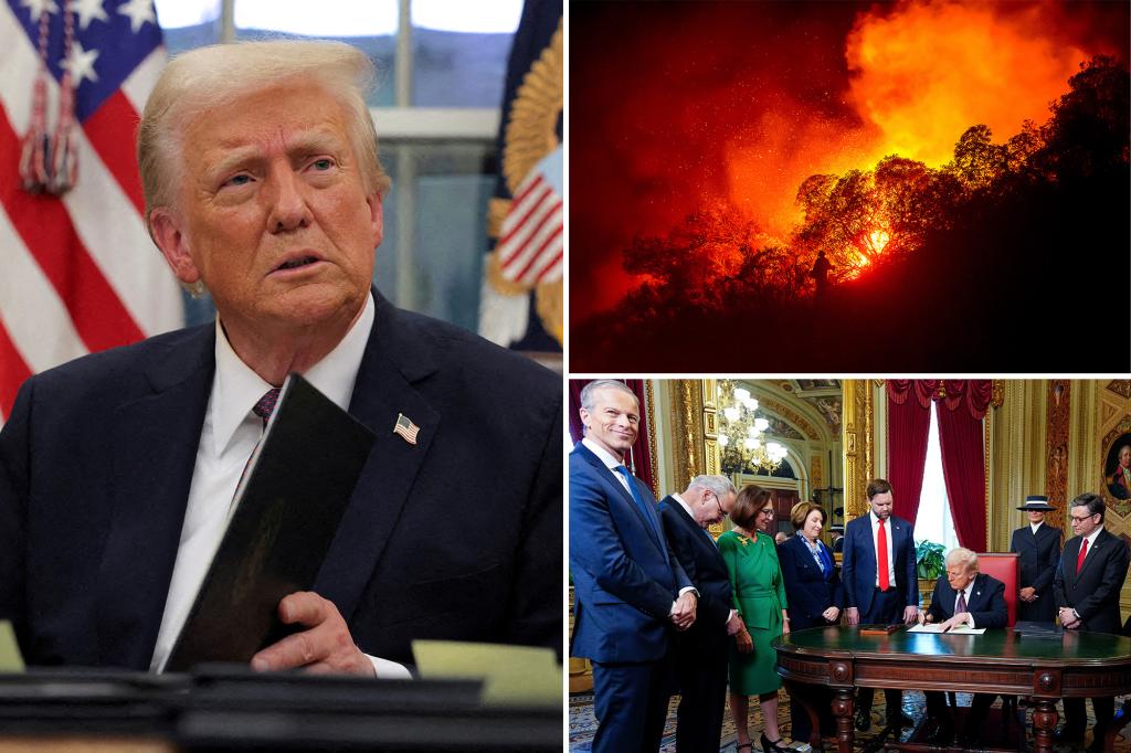 Trump brings wildfire relief into talks on border, energy and tax bill