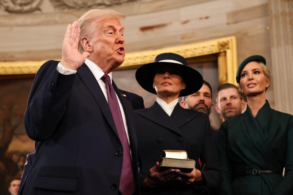 Trump did not place hand on Bible for oath of office