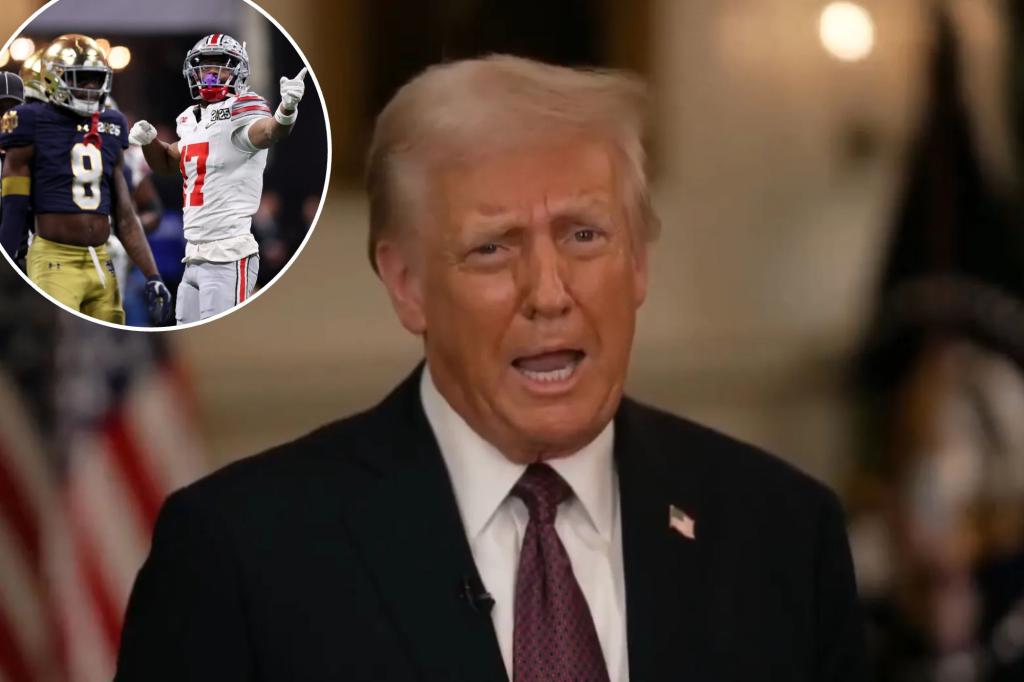 Trump makes statement during CFP championship halftime segment on ESPN: ‘Historic and exciting day’