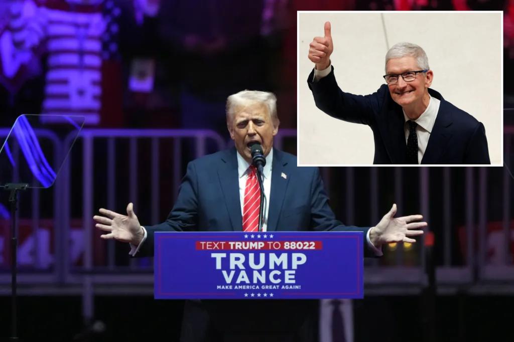 Trump speaks with Apple CEO Tim Cook, teases US investment