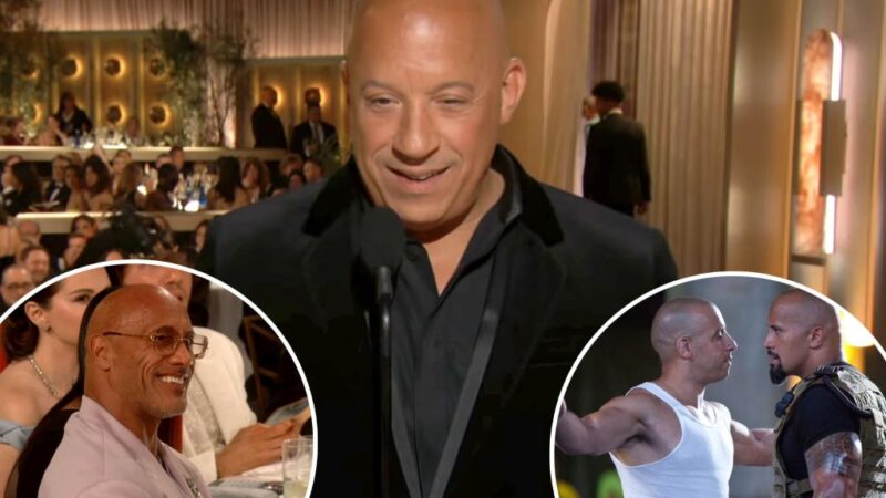 Vin Diesel gives The Rock shout-out at Golden Globes 2025 after feud