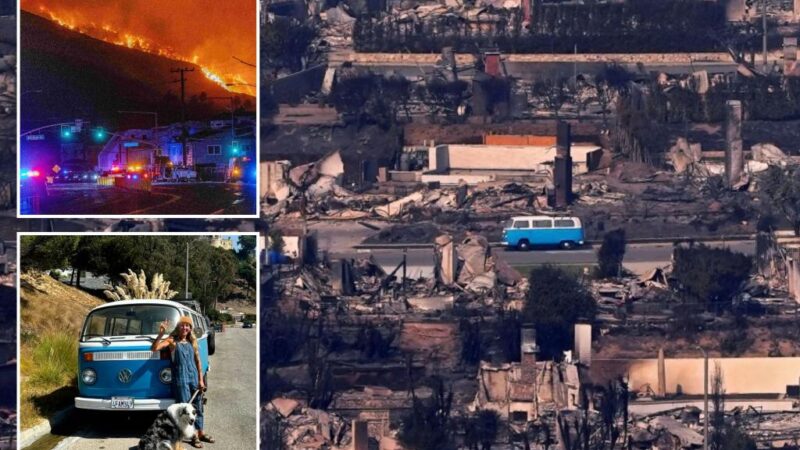 Volkswagen van survives deadly Los Angeles Palisades Fire in Malibu