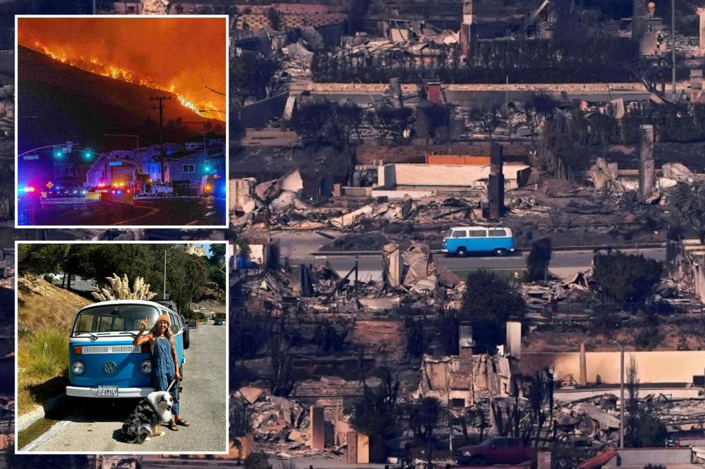 Volkswagen van survives deadly Los Angeles Palisades Fire in Malibu