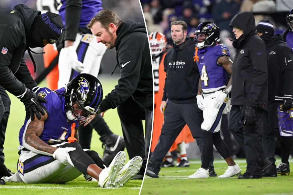 Zay Flowers exits early with knee injury in Ravens worry before playoffs