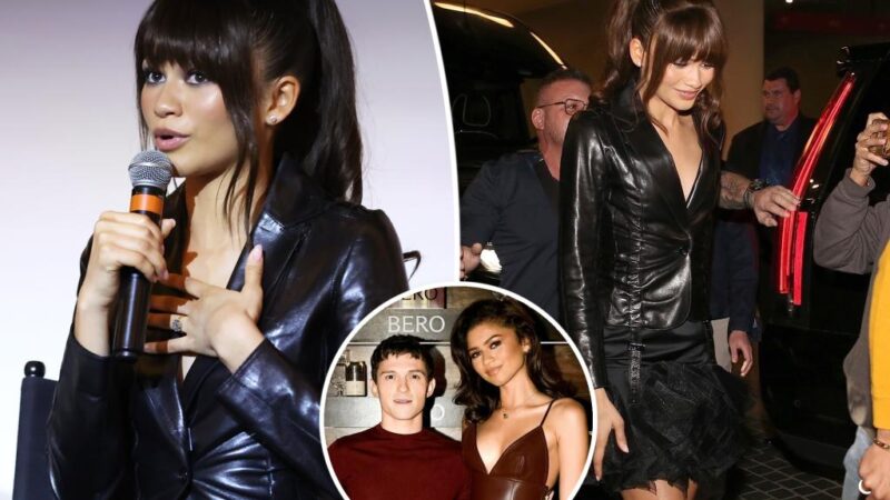 Zendaya kicks off fiancée era with edgy leather look after Tom Holland engagement