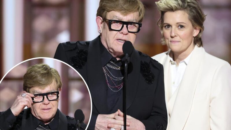 Elton John jokes about eyesight issues at Golden Globes 2025