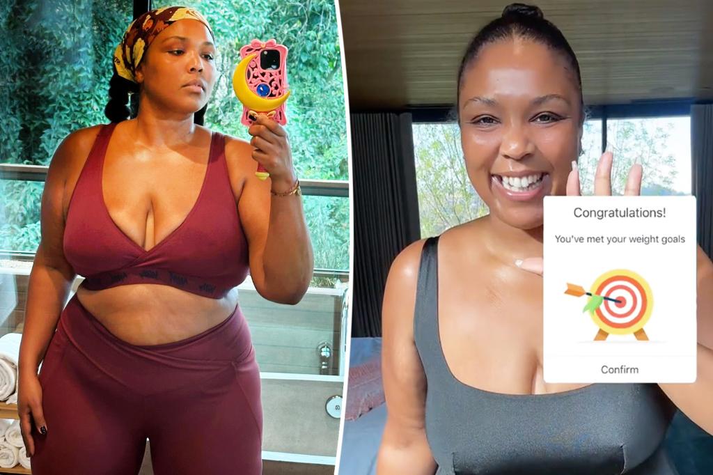 Lizzo shows off slimmed-down body after reaching weight loss goal