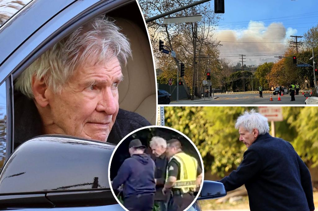 Harrison Ford talks to cops while trying to reach home as Palisades Fire rages