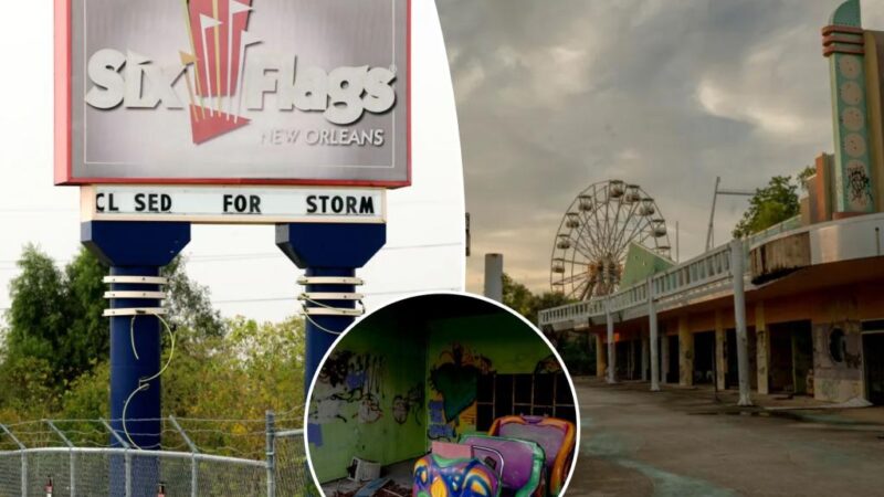 Demolition under way at New Orleans Six Flags amusement park abandoned after Hurricane Katrina