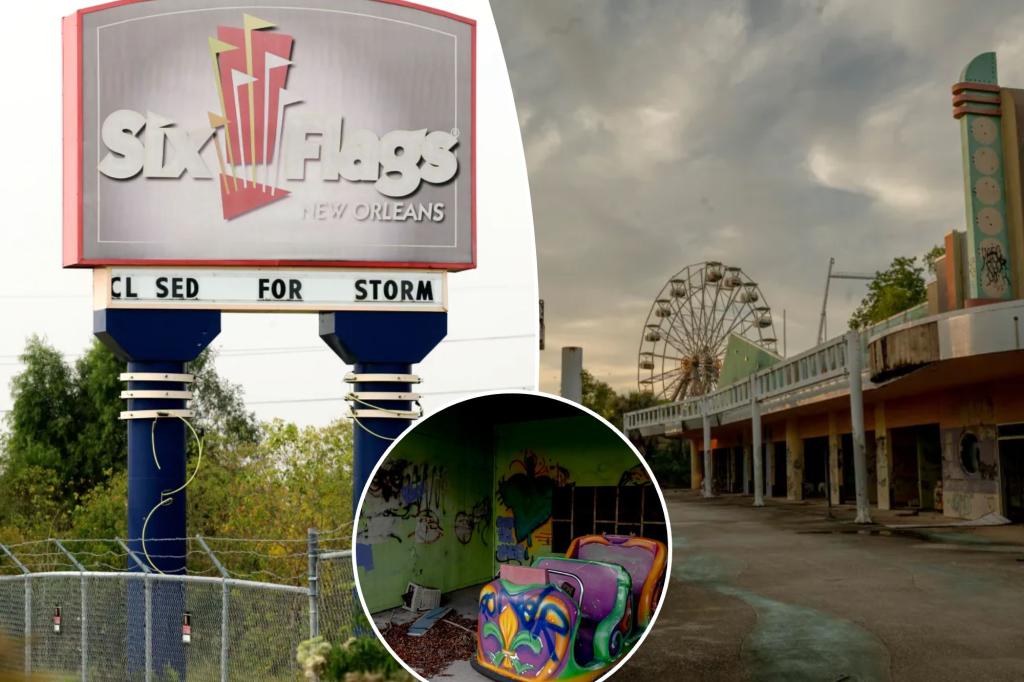 Demolition under way at New Orleans Six Flags amusement park abandoned after Hurricane Katrina