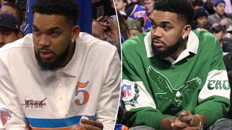 KAT changes into Knicks gear after getting roasted for Eagles sweater