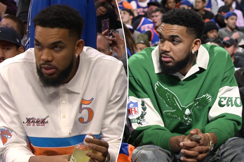 KAT changes into Knicks gear after getting roasted for Eagles sweater