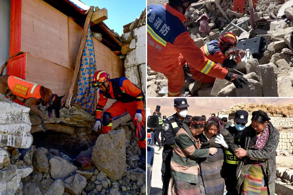 Rescuers search for survivors in Tibet earthquake as temps fall below zero