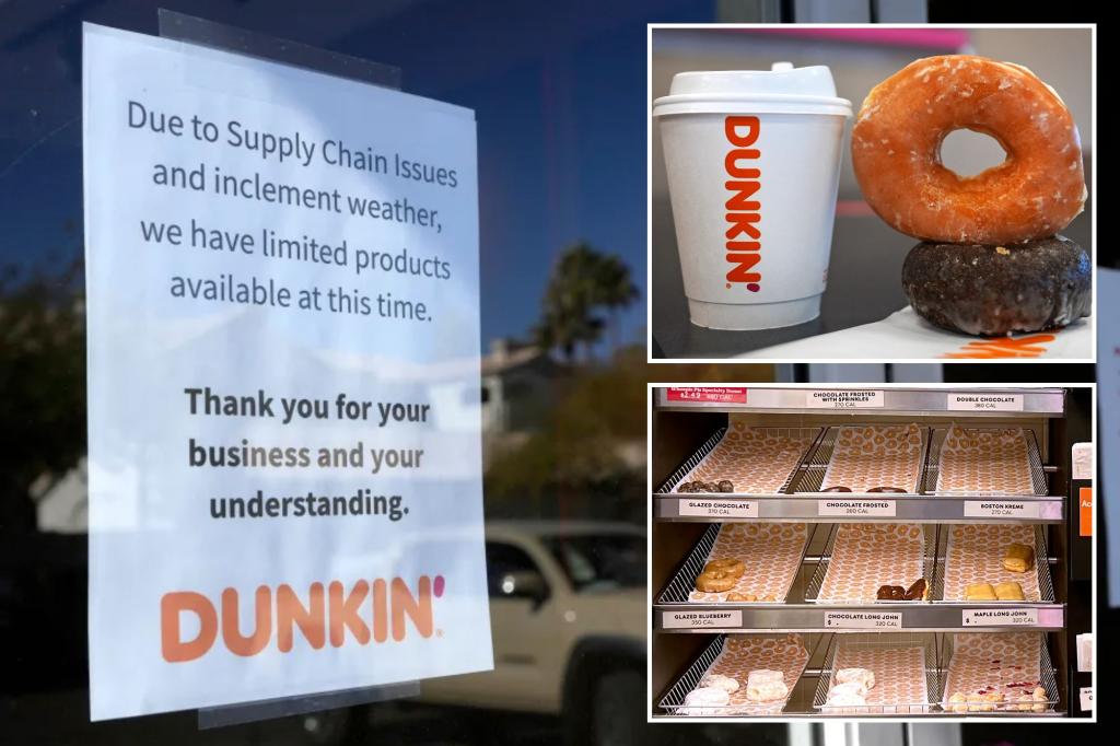 Some US states not running on Dunkin’ doughnuts due to temporary supply shortage