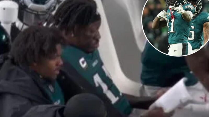 Eagles AJ Brown caught reading book on sideline during playoff game