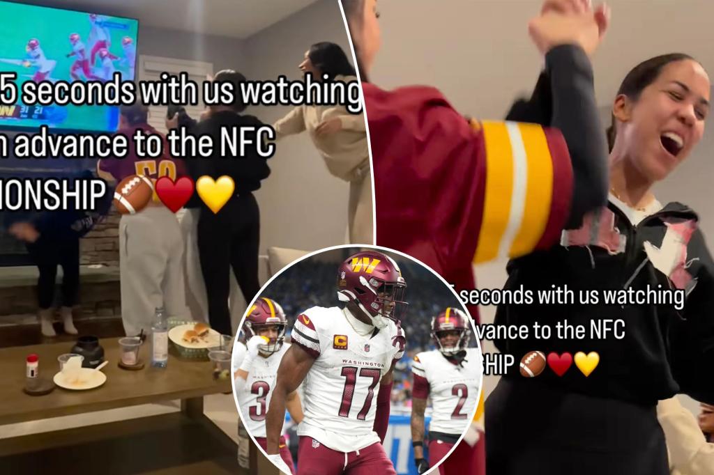 Commanders WAGs let loose after win over Lions in NFL playoffs