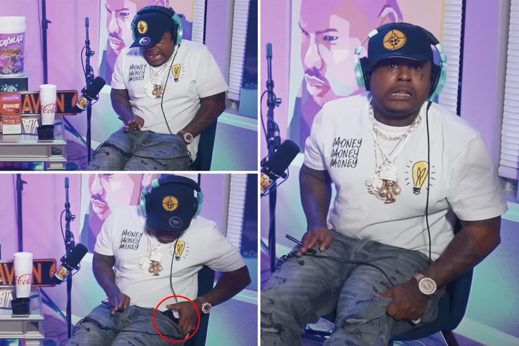 Texas rapper 2 Low fires gun through his pants during interview