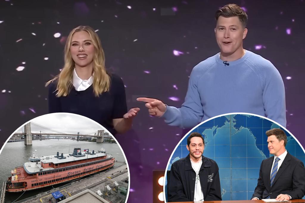 Scarlett Johansson, Colin Jost debate selling Staten Island ferry