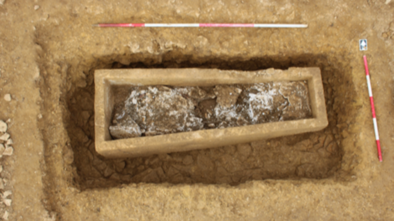 Ancient Roman grave filled with gypsum dug up by archaeologists