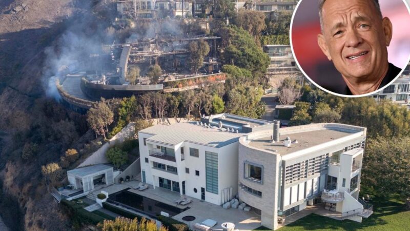 Stunning picture shows just how close Tom Hanks’ LA mansion came to being destroyed