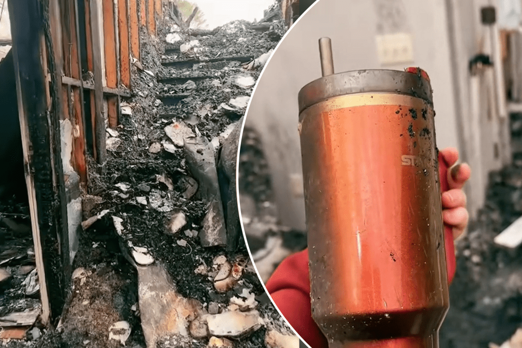 Georgia couple loses ‘everything’ in house fire except Stanley cup that miraculously managed to survive (Video)