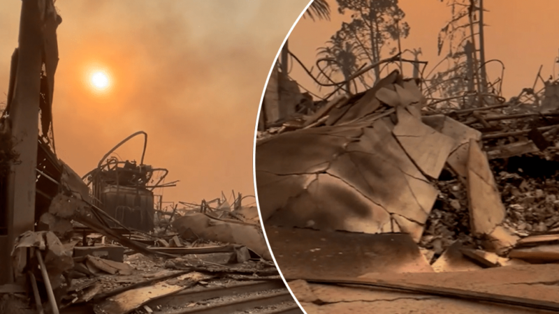 ‘That’s my bedroom right here’: Heartbroken LA resident finds home in rubble (Video)