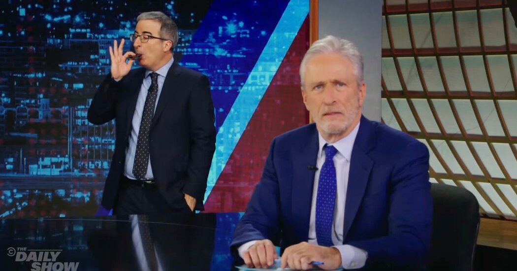 John Oliver Interrupts Jon Stewart’s Monologue on ‘The Daily Show’