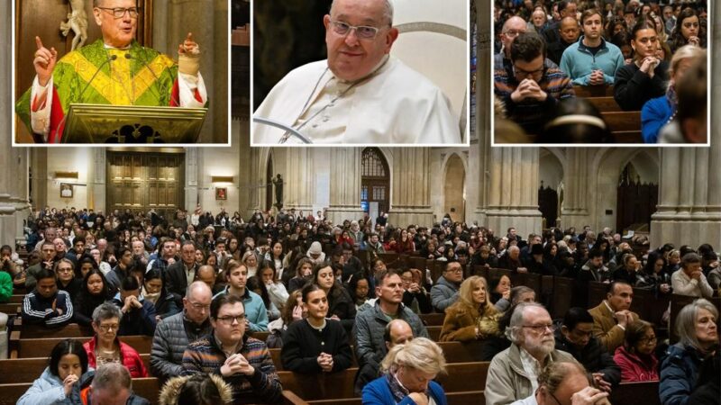 Faithful flock to St. Patrick’s Cathedral to pray for Pope Francis in battle with double pneumonia