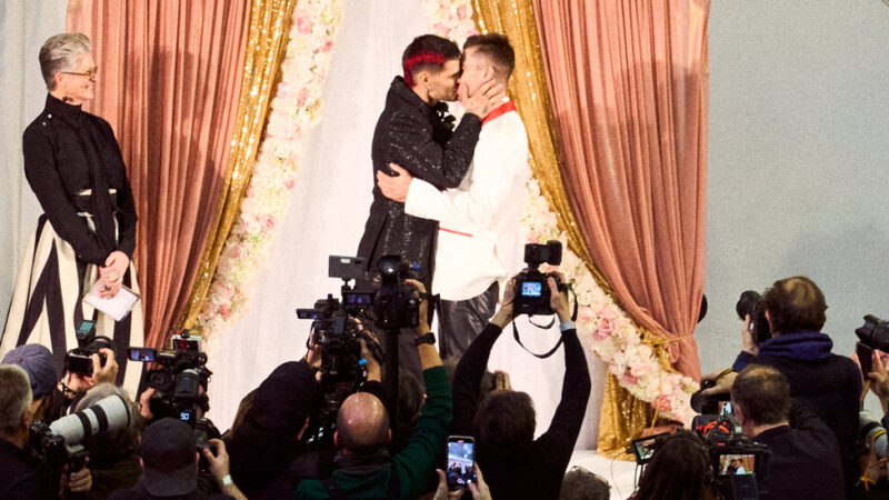 Jordan Bowen and Luca Marchetto of JordanLuca Marry at Their Milan Show