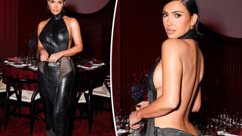 Kim Kardashian wears low-backed gown at Fifteen Percent Pledge Gala 2025