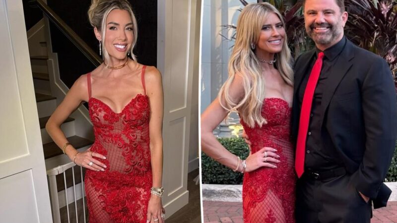 Christina Hall borrows red lace dress from Heather Rae Young for night out with boyfriend