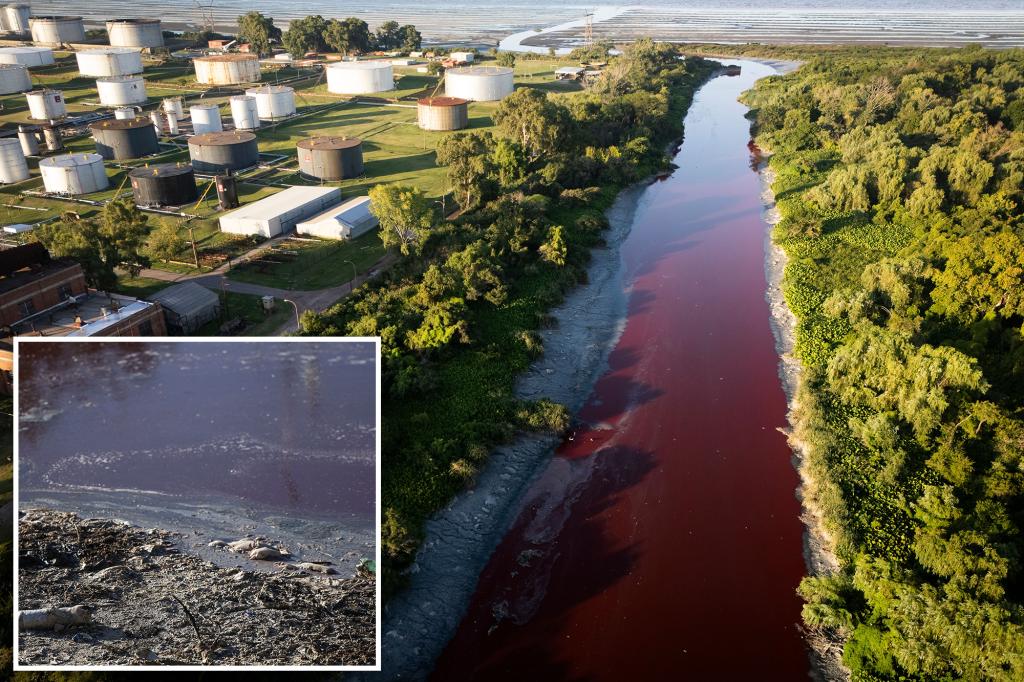 Sarandi Canal canal mysteriously turns bright red, looks ‘covered in blood’