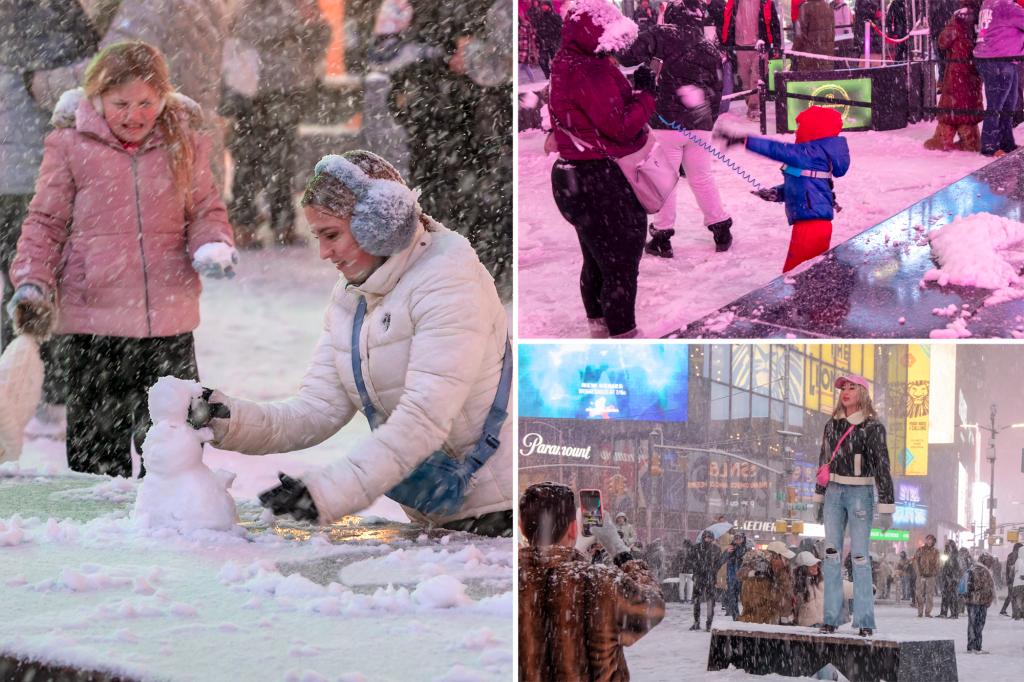 Snowfall totals lighten as powerful winter storm whips through NYC