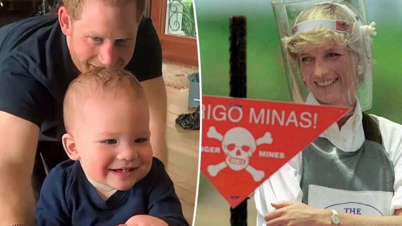 Prince Harry showed Archie, 5, pics of Princess Diana’s landmine walk