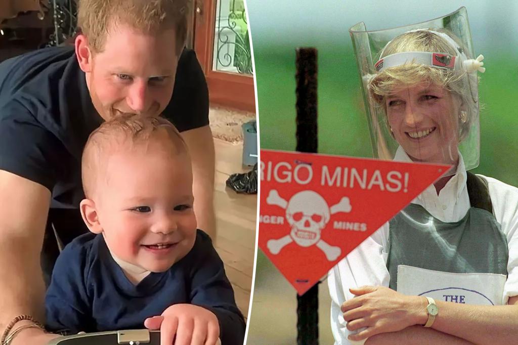 Prince Harry showed Archie, 5, pics of Princess Diana’s landmine walk