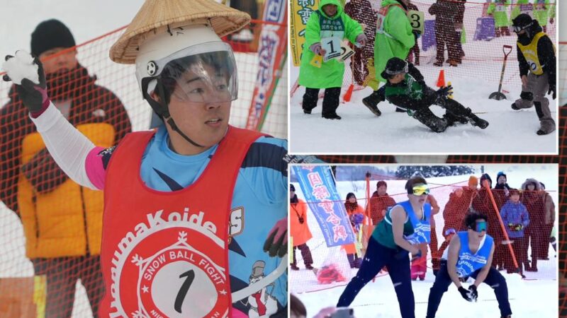 Over 120 teams throw down in epic Japanese snowball tournament