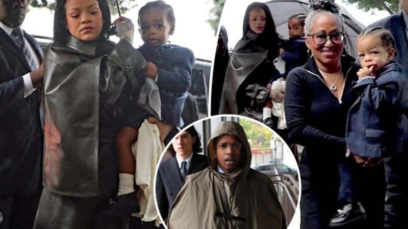 Rihanna brings kids RZA, 2, and Riot, 1, to A$AP Rocky’s assault trial