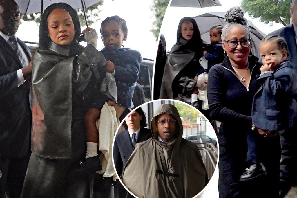 Rihanna brings kids RZA, 2, and Riot, 1, to A$AP Rocky’s assault trial