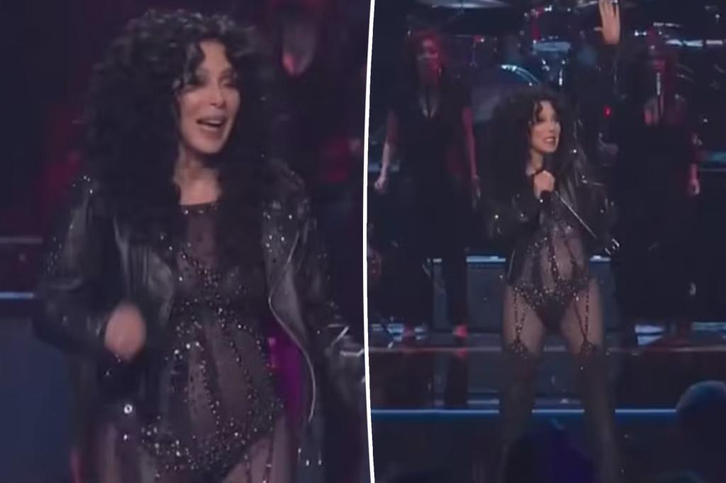 Cher, 78, recreates ‘If I Could Turn Back Time’ video as she sizzles in sheer bodysuit at ‘SNL50: Homecoming Concert’