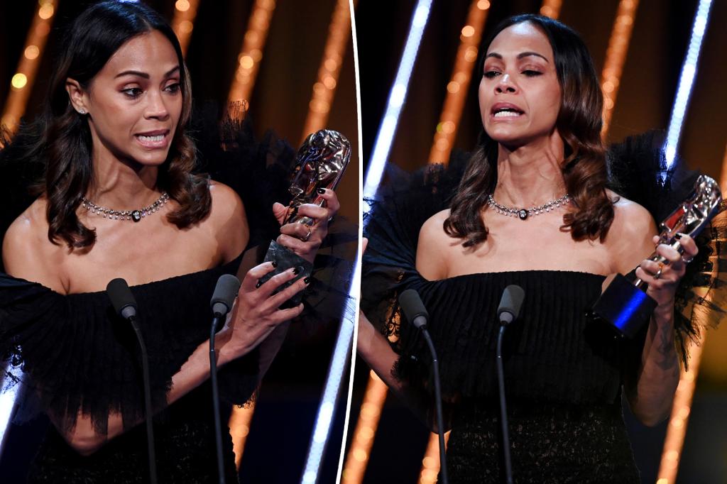 Zoe Saldaña pulled off camera during expletive BAFTAs 2025 speech