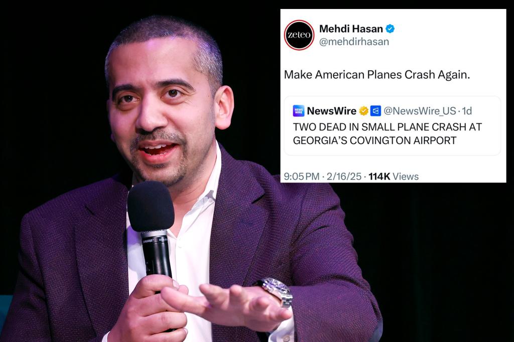 Mehdi Hassan host deletes ‘poorly worded’ X post after plane crash