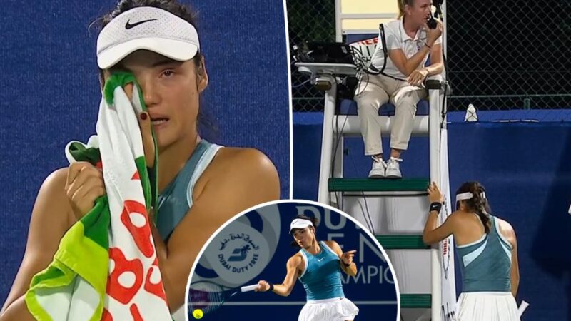 Emma Raducanu breaks down tears after she’s confronted by man showing ‘fixated behavior’ in Dubai match