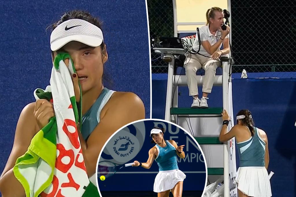 Emma Raducanu breaks down tears after she’s confronted by man showing ‘fixated behavior’ in Dubai match