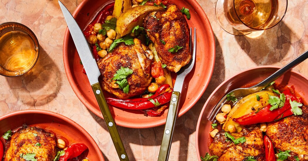 A Sheet-Pan Chicken Dinner With a Dash of Romance