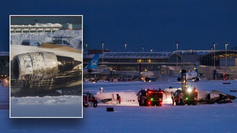 Air traffic control audio reacts to burning Delta plane on Toronto tarmac