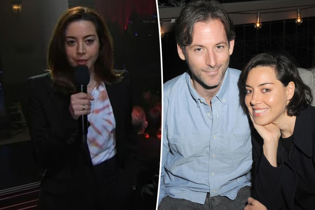 Aubrey Plaza makes first public appearance since husband’s death at ‘SNL 50’ special