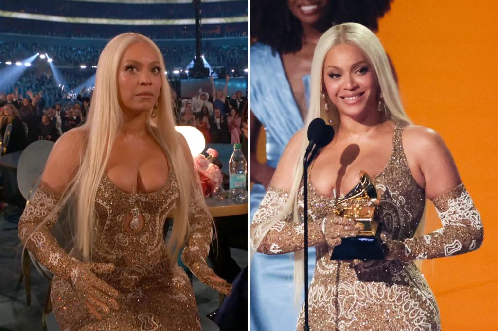 Beyoncé’s stunned reaction to Grammys 2025 win becomes an instant meme