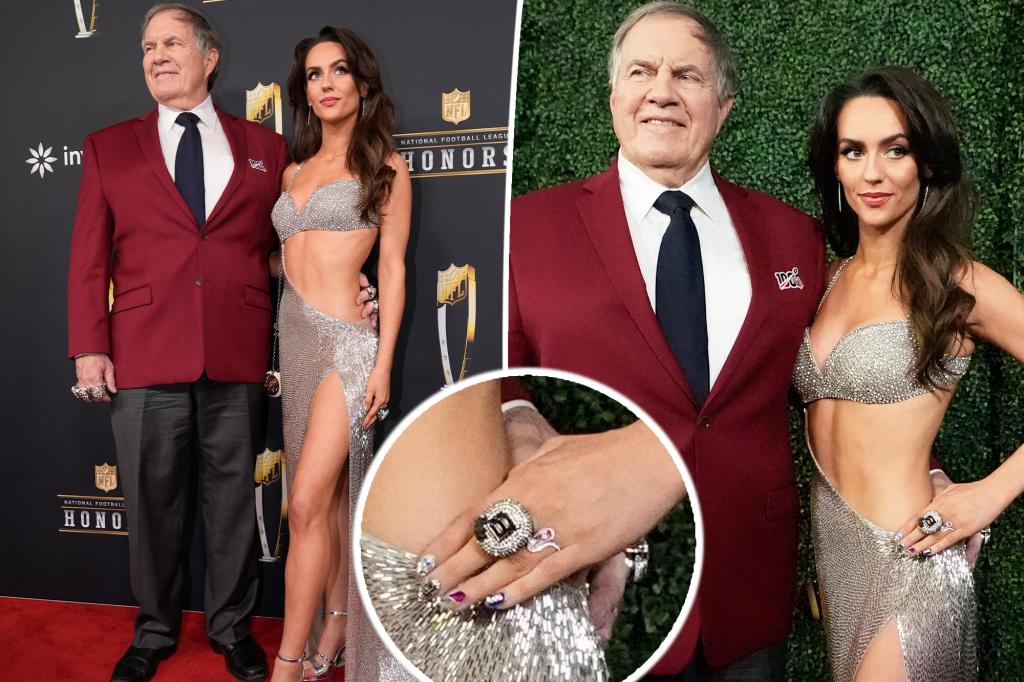 Bill Belichick, 72, and Jordon Hudson, 24, attend NFL Honors after sparking engagement rumors